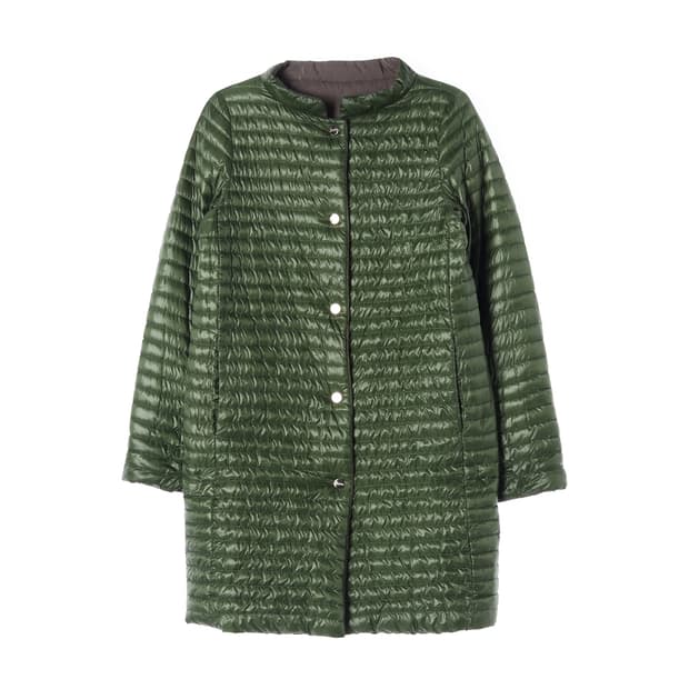 에르노 구스다운 그린 하프넥 하프 경량 패딩 다운 재킷