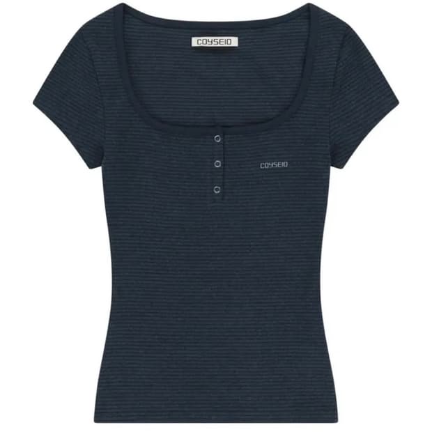 코이세이오 PRONG SNAP MINI LOGO TEE NAVY