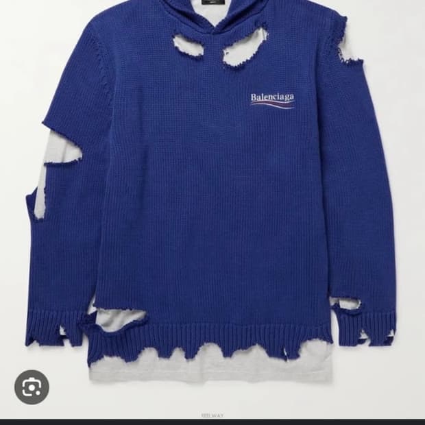 발렌시아가 웨이브 디스트로이드 후드니트[xs]