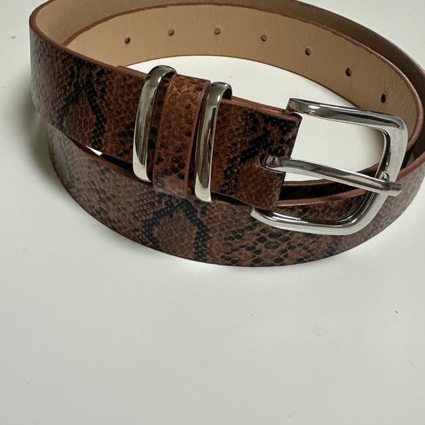 Oribell 뱀피 파이톤 가죽 미니멀 가죽 벨