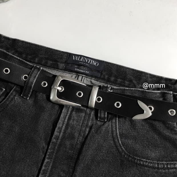 [Unisex] Eyelet wstern leather belt