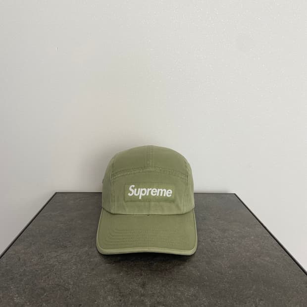 (OS) 슈프림 박스로고 캠프캡 모자 워시드 올리브 카키