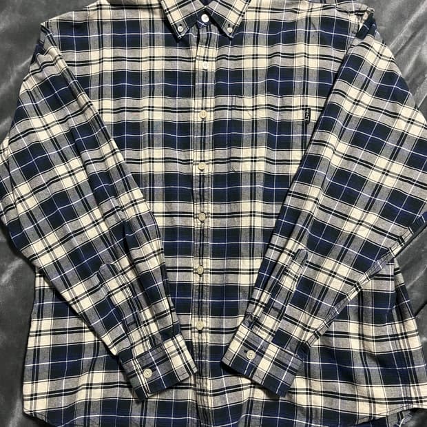 (L)디스이즈네버댓 체크 셔츠 네이비