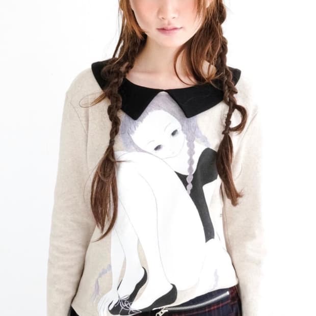 샵페어리 girl painting t shirt 걸 페인팅 카라 티셔츠