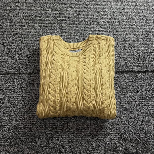 Mt.robson 아메카지 해비코튼 케이블 니트 머슬핏 3295