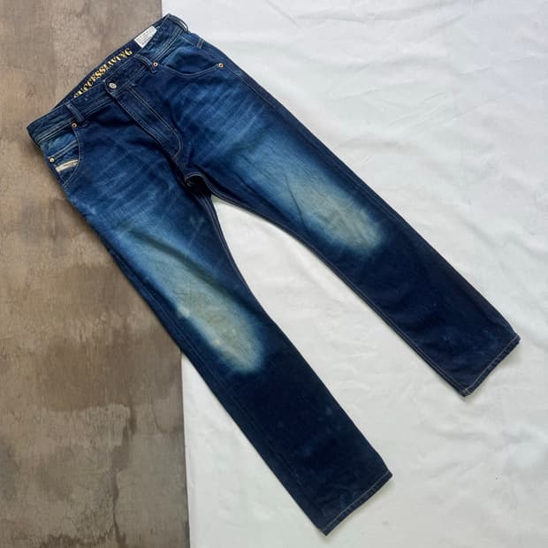 diesel 디젤 빈티지 워시드 스트레이드 데님 팬츠