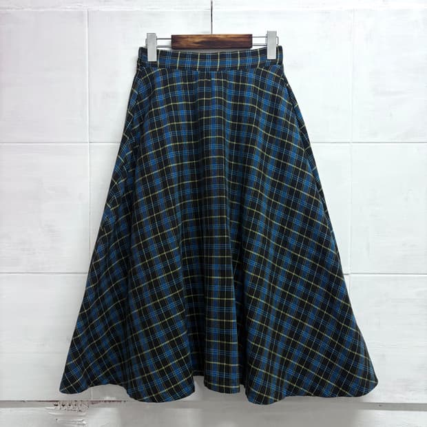 chocol raffine rode 플레어 체크 롱 스커트 (JPN)