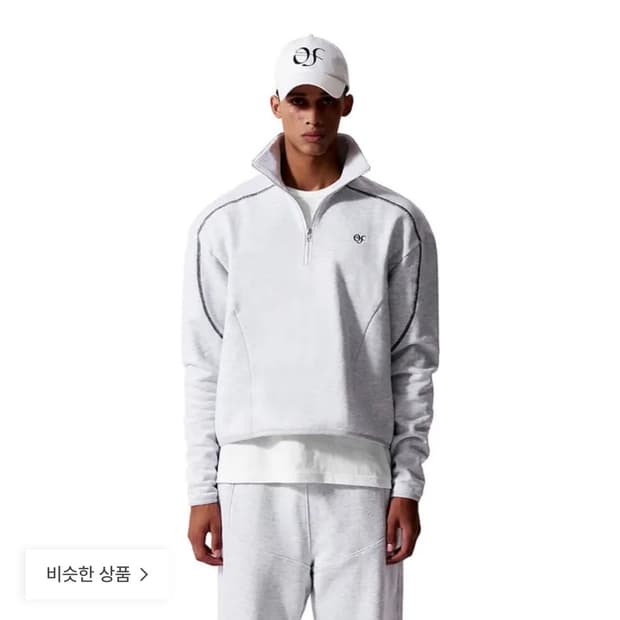 하프집업 크롭 스웻셔츠