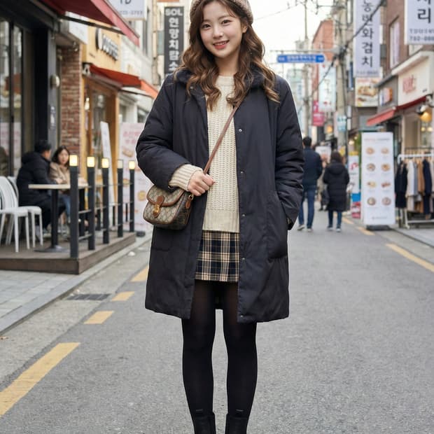 Merc London 머크런던 밍크 배색 덕다운 롱 코트