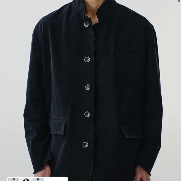 다이브인 26ss 컷 오프 테일러드 자켓 블랙