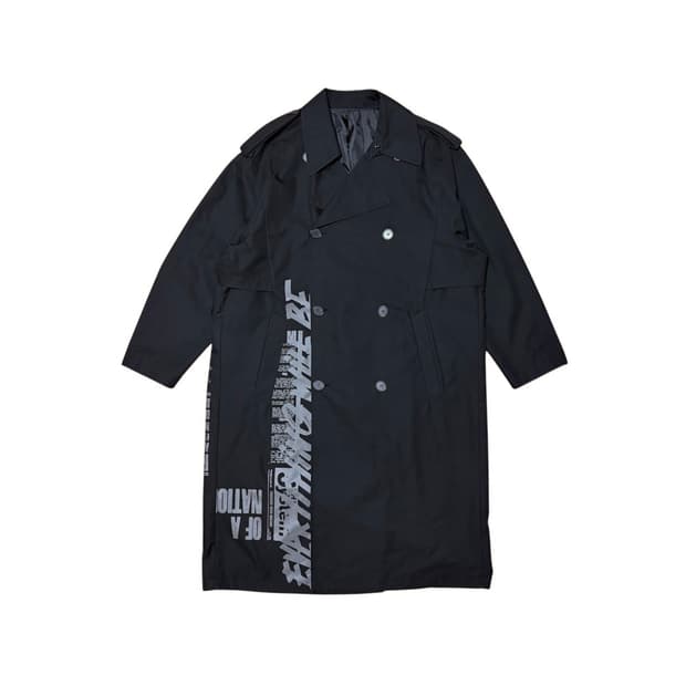 시스템 옴므 19FW 그래피티 블랙 롱 트렌치 코트 (105/XL)