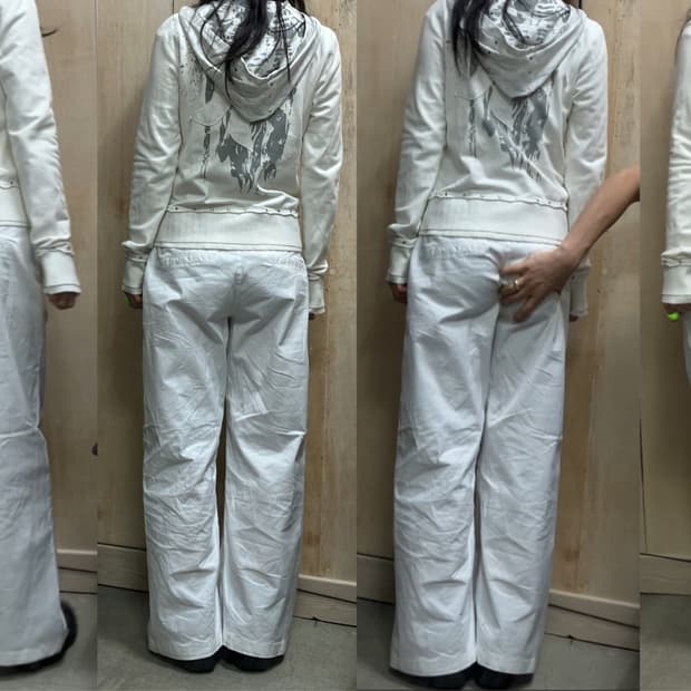 [직수입] 빈티지 RARE 후드 집업 화이트