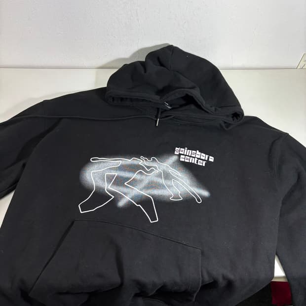 L-XL 게인스보로 블랙 오버핏 스웻코튼 후드티