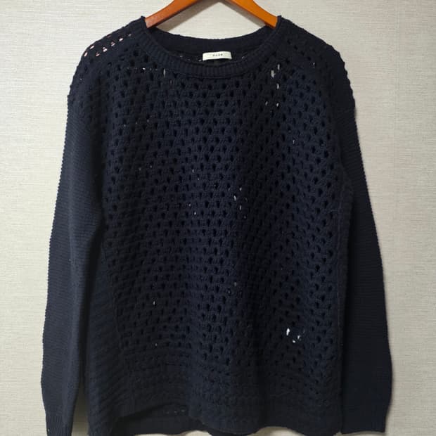 한섬 system 시스템 루즈핏 펀칭 니트