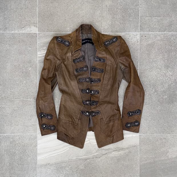 Obzee brown lamb skin napoleon jacket