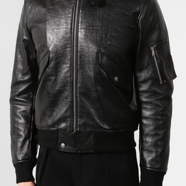 [이준호님 착용] 생로랑 시어링 레더 봄버 자켓