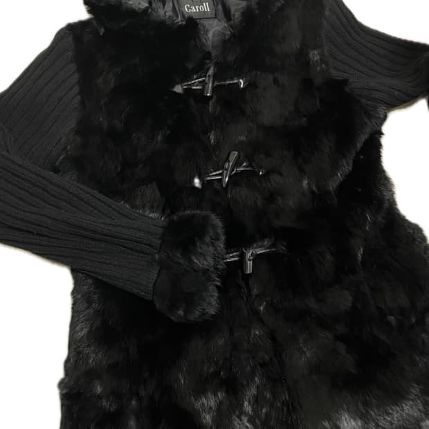 나나깔 떡볶이 니트 퍼 자켓