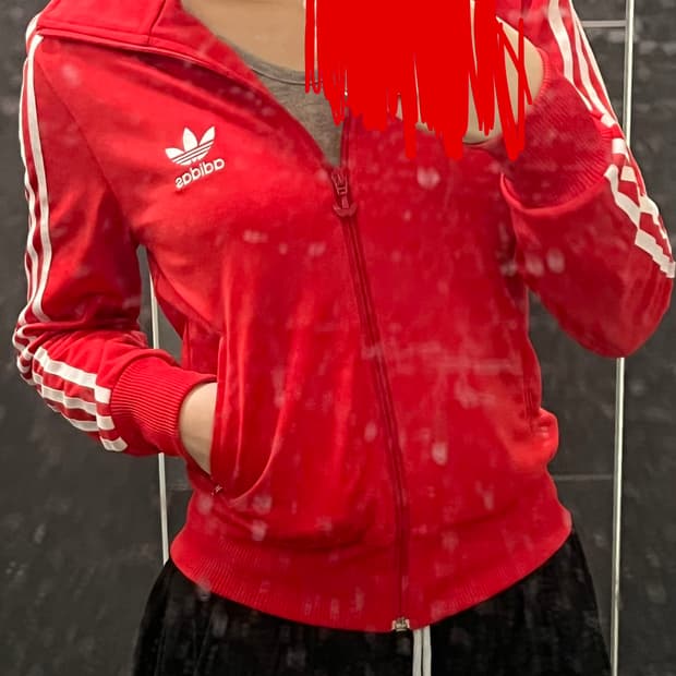 아디다스 슬림핏 져지 빨강!!!