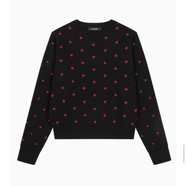 오헤시오 땡땡이 니트