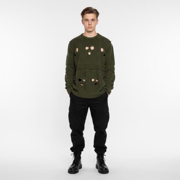 (마지막 할인  )  베트멍 바라클라바 니트 카키