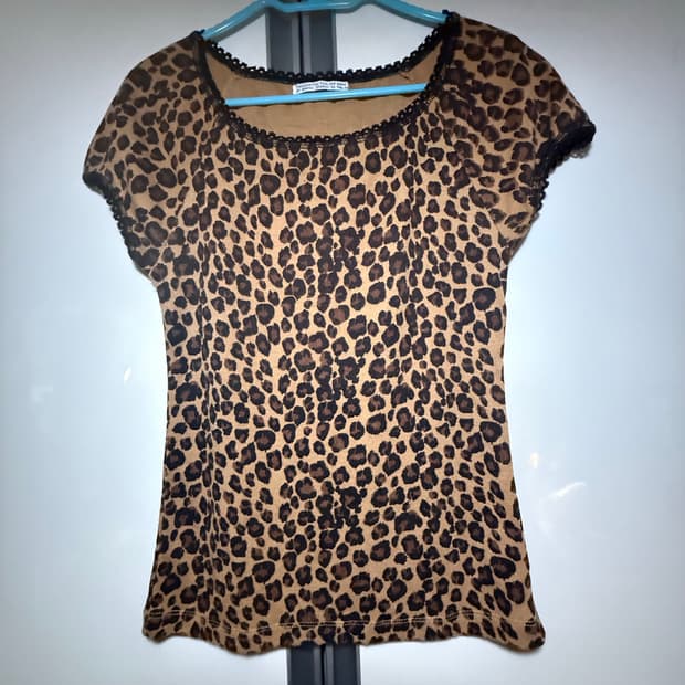 호피무늬 반소매 티셔츠 no