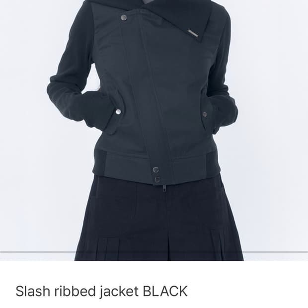 Slash ribbed jacket BLACK