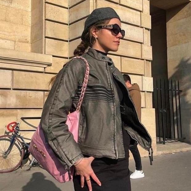 하우스오브써니 레더자켓바시티