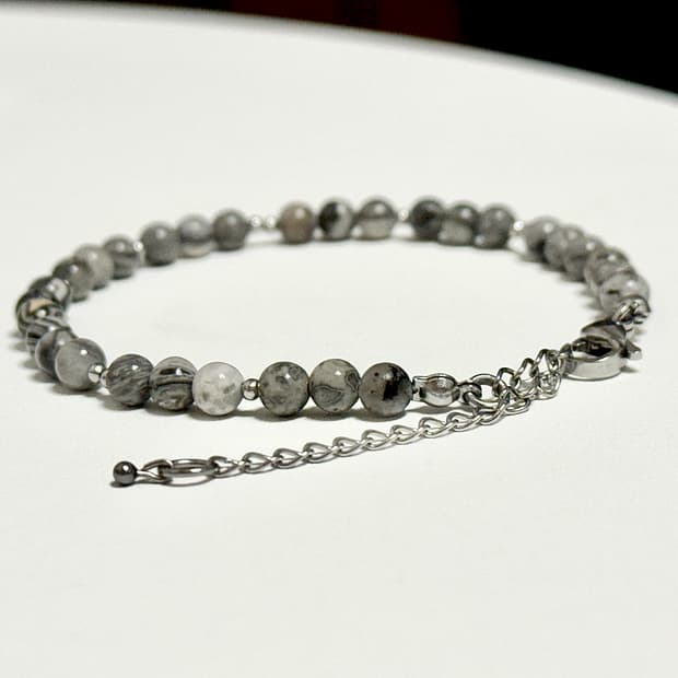 (핸드메이드) 천연석 재스퍼 체인 원석팔찌