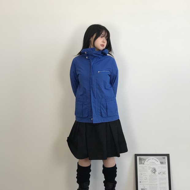 JPN Cotton Hood Jacket Blue