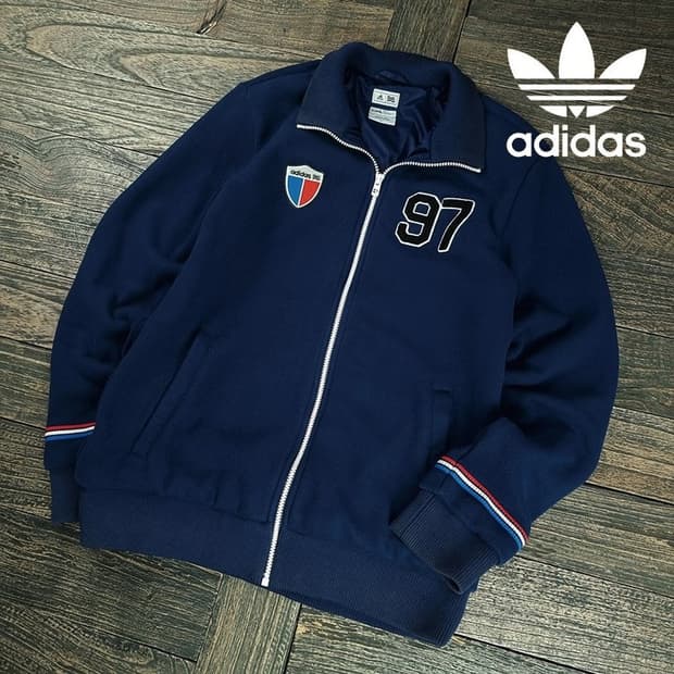 [아디다스] 빅로고 스포츠 져지 트랙탑 집업 자켓 네이비 M19755