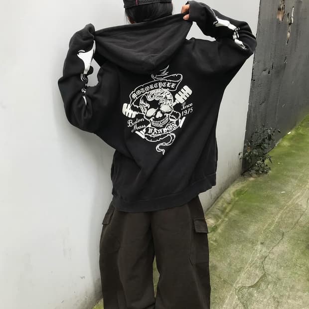 Vanson Skull Hood Zip-Up