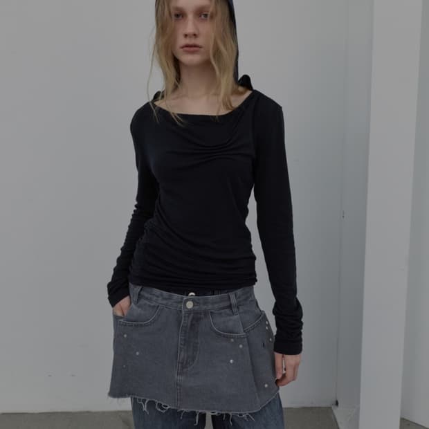 DART-DETAIL HOODIE (DARK GREY)