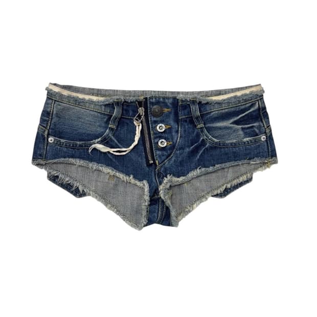 Washing zip detail denim pants