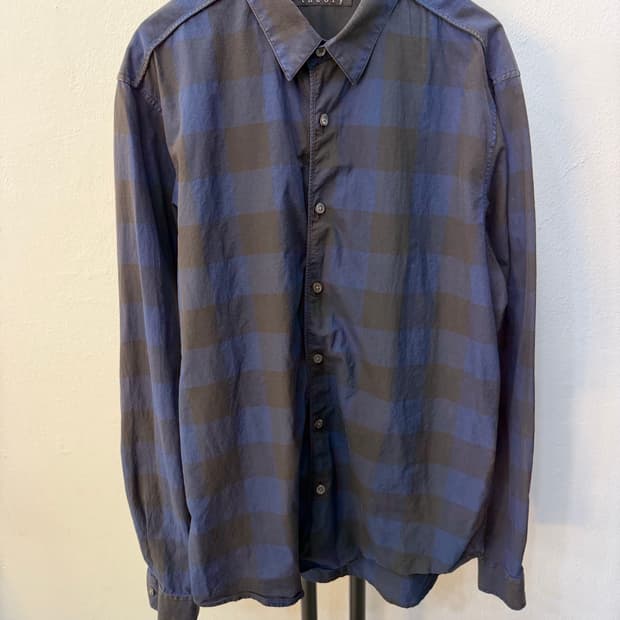 정품) theory 띠어리 남성 체크셔츠 L