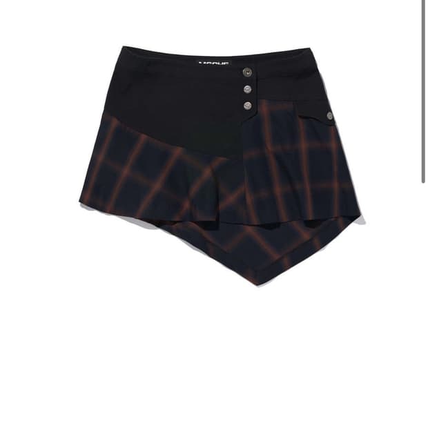 미스치프 ASYMMETRIC TWO-TONE MINI SKIRT