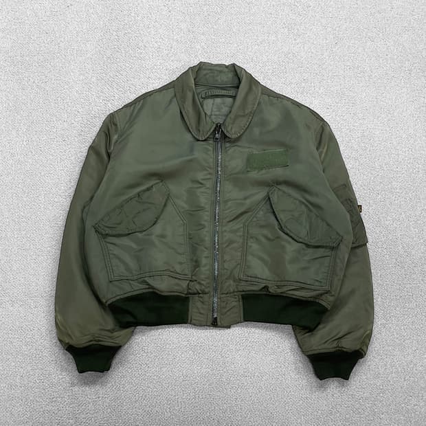 알파인더스트리 90s CWU-45p 플라이트 자켓 카키