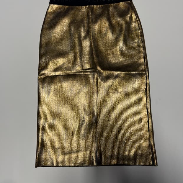 여성 럭키슈에뜨 골드 메탈릭 스커트 치마