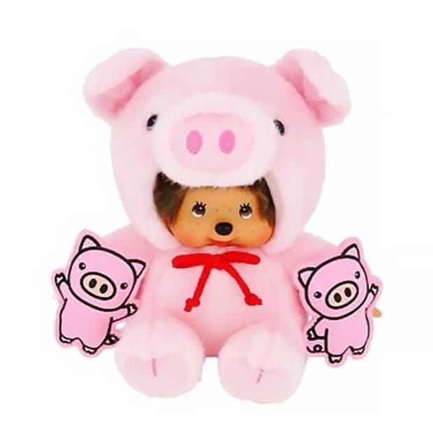 몬치치 피기 핑크돼지 인형 S