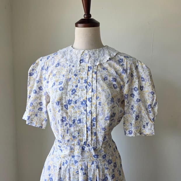 laura ashley 로라애슐리 레이스 카라 플라워 롱 원피스