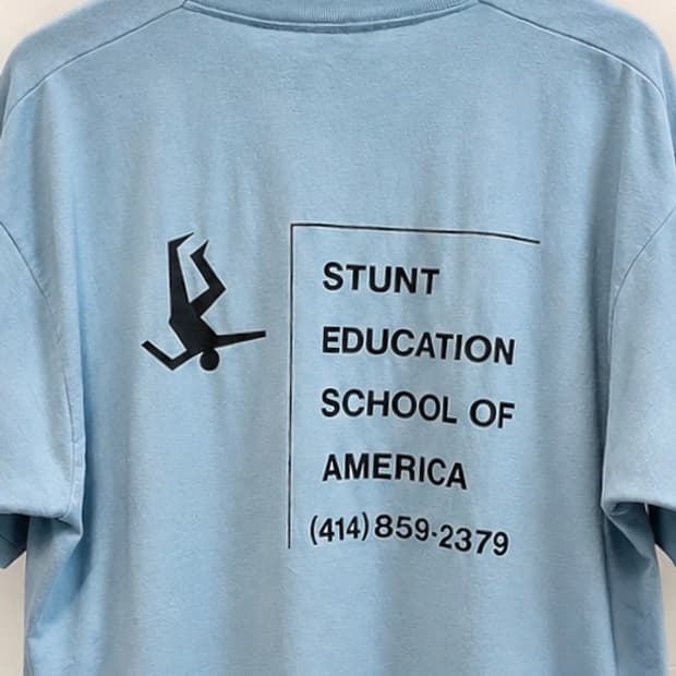 1990s STUNT EDUCATION 빈티지 USA 싱글스티치 티셔츠