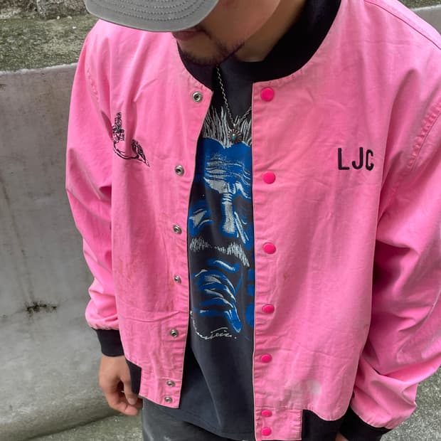 80-90s Wrangler pink bomber jacket