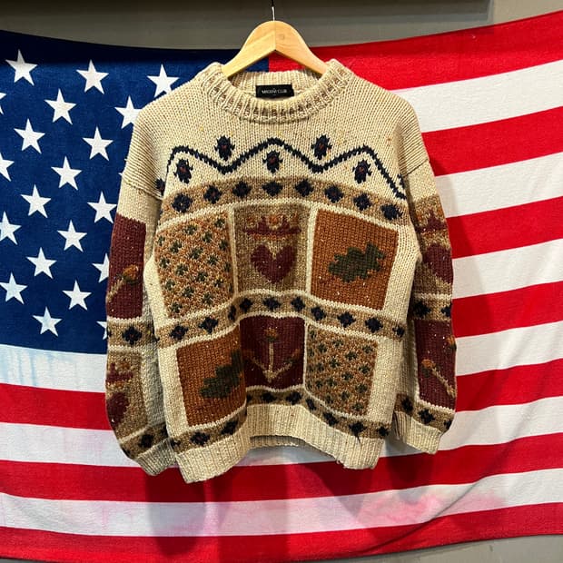 일본 빈티지 패턴 니트