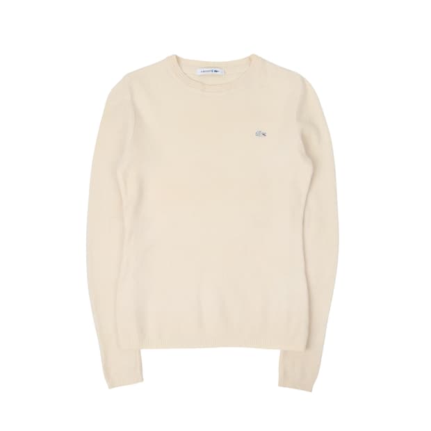 라코스테 우먼스 아이보리 울 니트