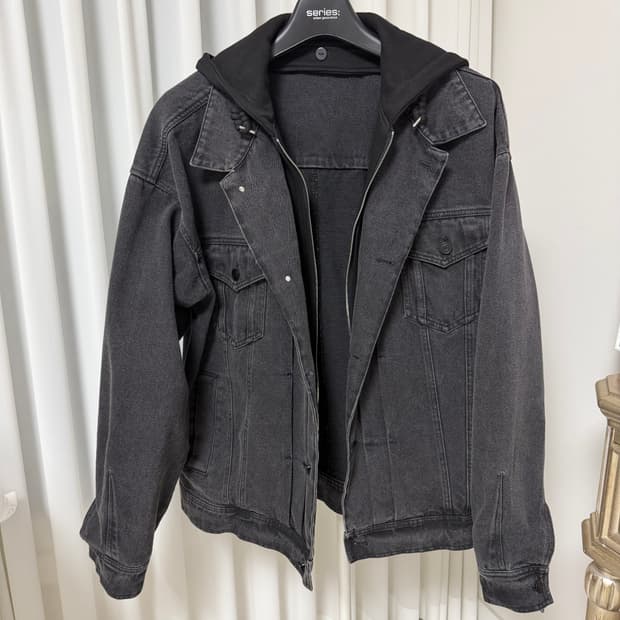 빈티지)OUR Room 아워룸 블랙 후드데님 쟈켓 프리사이즈