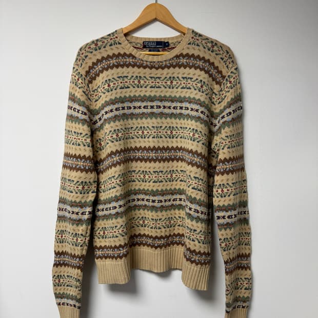 폴로랄프로렌 페어아일 패턴 니트 빈티지 스웨터 L