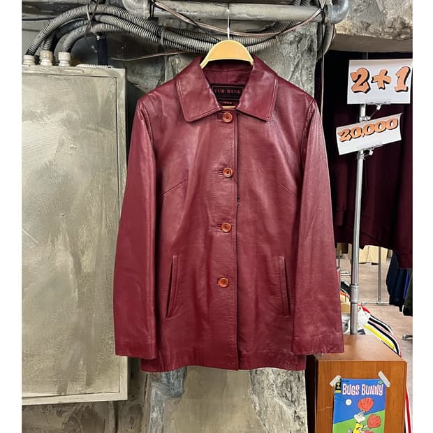 빈티지 양가죽 레더 자켓 레드 #csz3595