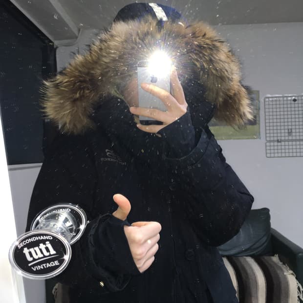 투티/0170 뉴발란스 라쿤 퍼후드 구스 패딩