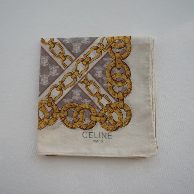 셀린느 로고패턴 손수건-그레이