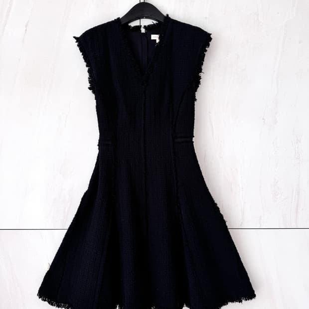 {파격할인}촬영용 의상Rebecca Taylor 블랙 트위드 원피스 Si