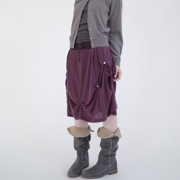 산코파퓨엘라 Drape wool skirt(Purple)